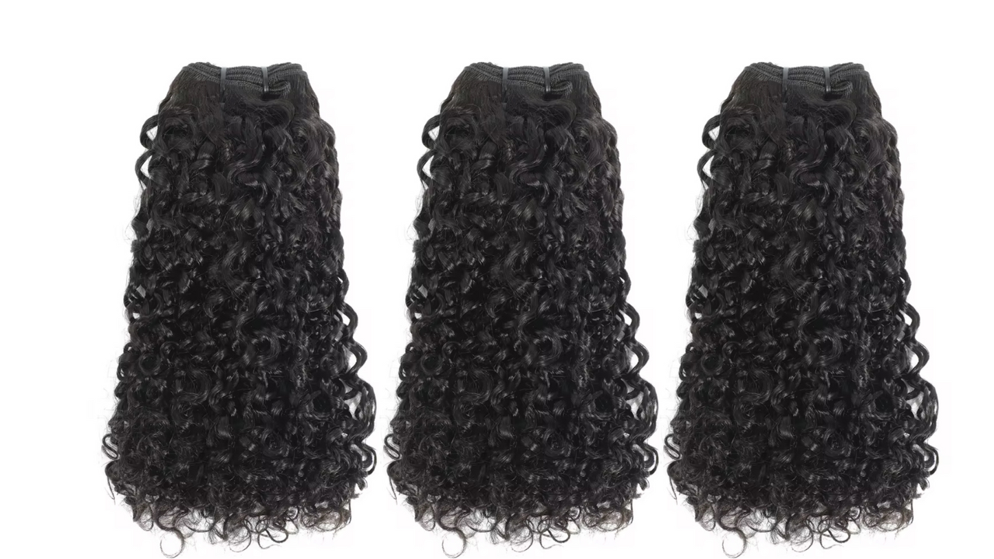 3 bundle pixie curly human hair
