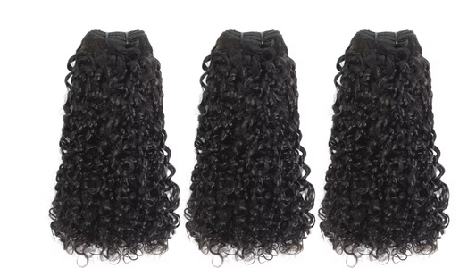 3 bundle pixie curly human hair