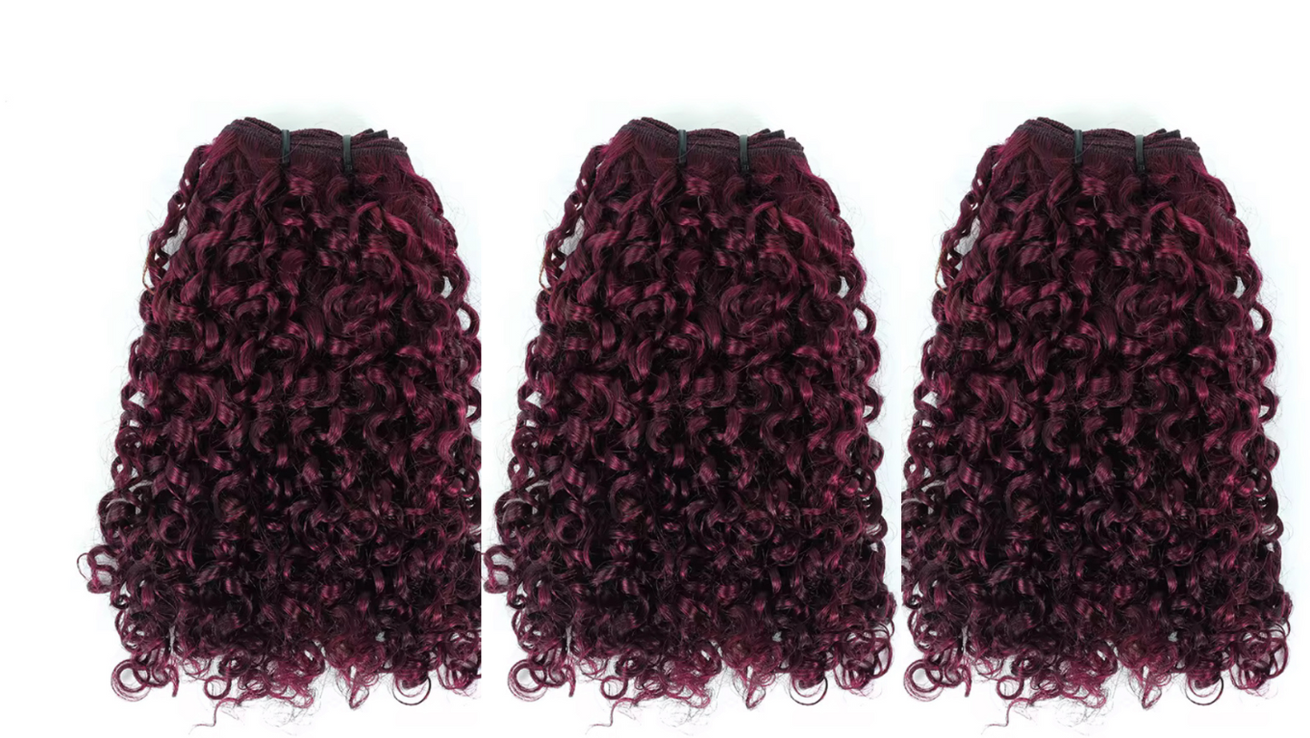3 bundle pixie curly human hair